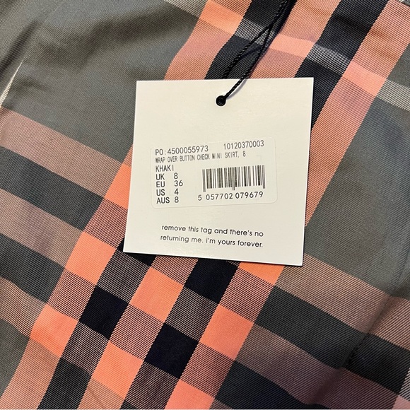 New with tags 🏷️ Wrap over button check mini skirt - Picture 6 of 6